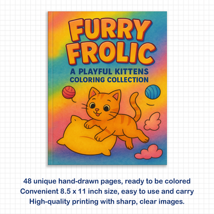 Playful Kittens Coloring Book – Cute and Funny Cats for All Ages
