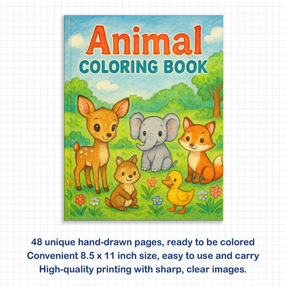 Animal Coloring Book - Relaxing and Joyful Animal Scenes to Color