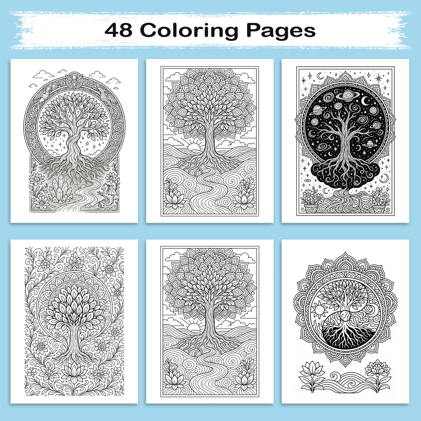 Tree of Life Mandala Coloring Book – Inspirational Nature Designs to Calm Your Mind