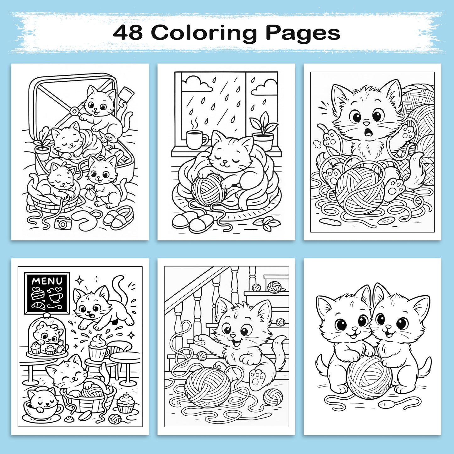 Cat Life - A Funny and Relaxing Coloring Book