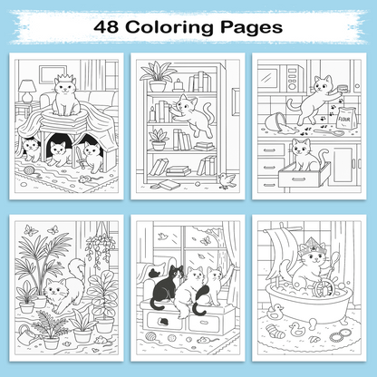Indoor Cats’ Secret Adventures – A Whimsical Coloring Book for Cat Lovers