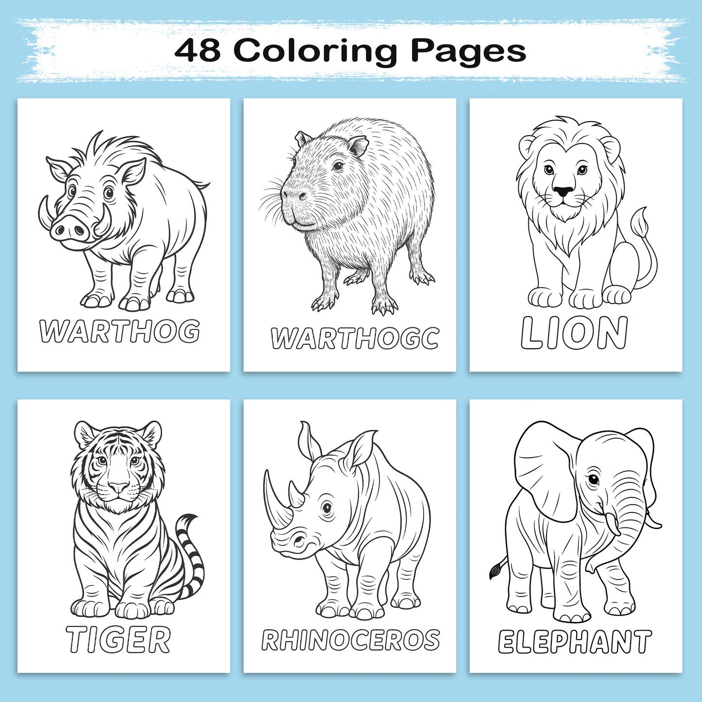 Zoo Buddies – Animal Coloring Adventures | 48 Fun Coloring Pages for Kids