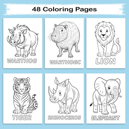 Zoo Buddies – Animal Coloring Adventures | 48 Fun Coloring Pages for Kids