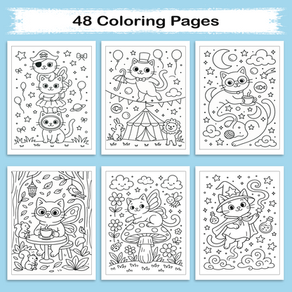 Whimsical Cat Coloring Book – Relaxing & Imaginative Artwork for All Ages