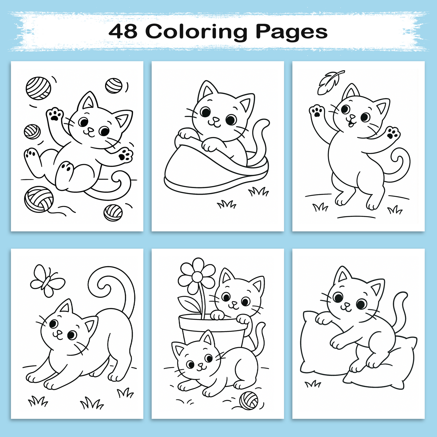 Playful Kittens Coloring Book – Cute and Funny Cats for All Ages