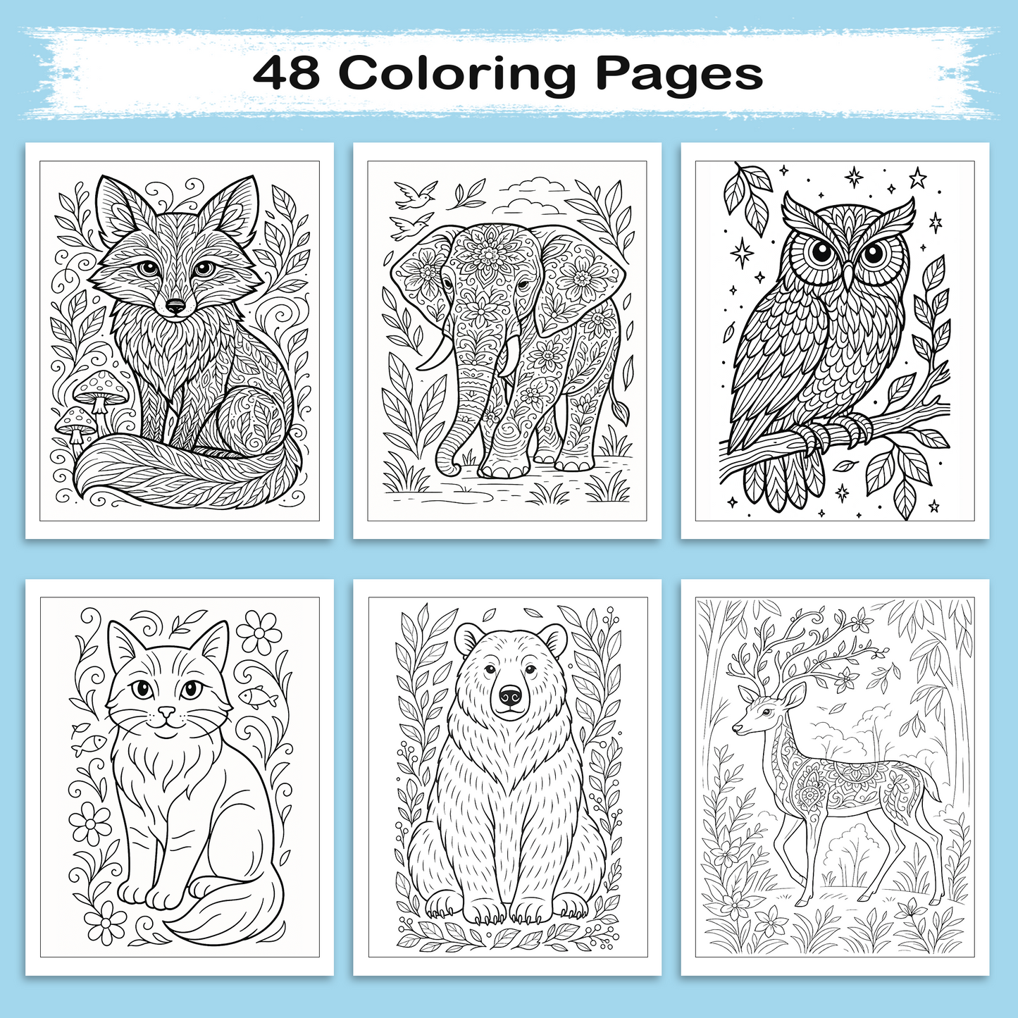 Animal Coloring Book - Coloring Fun with Rhinos, Monkeys, Lions & More