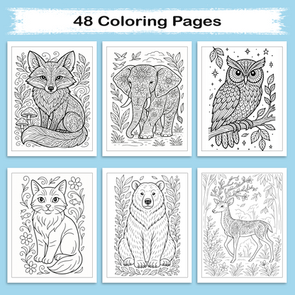 Animal Coloring Book - Coloring Fun with Rhinos, Monkeys, Lions & More