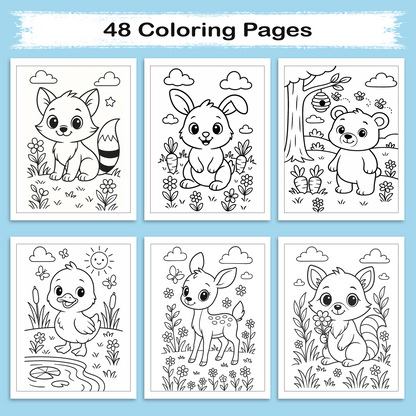 Animal Coloring Book - Relaxing and Joyful Animal Scenes to Color