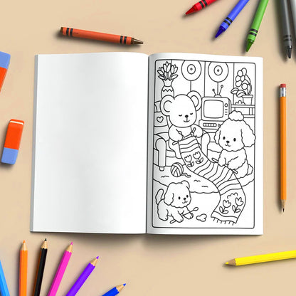 Cozy Bear Days – A Kawaii Coloring Adventure | 48 Adorable Cozy Bear-Themed Pages for Relaxation & Fun