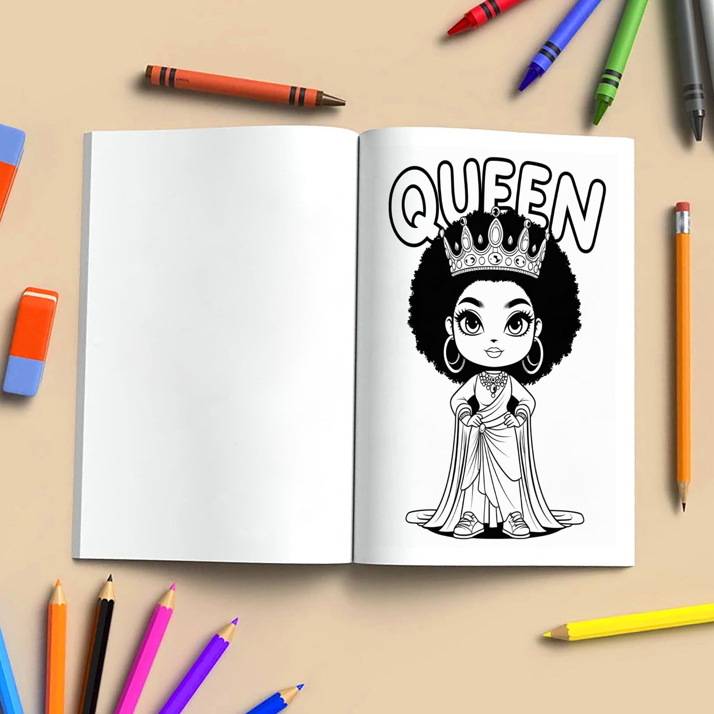 Afro Cuties Coloring Pages – 48 Pages – Cute, Chibi, Black Girl Magic – For Kids