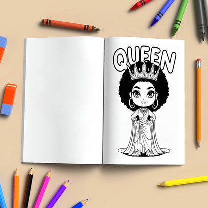 Afro Cuties Coloring Pages – 48 Pages – Cute, Chibi, Black Girl Magic – For Kids