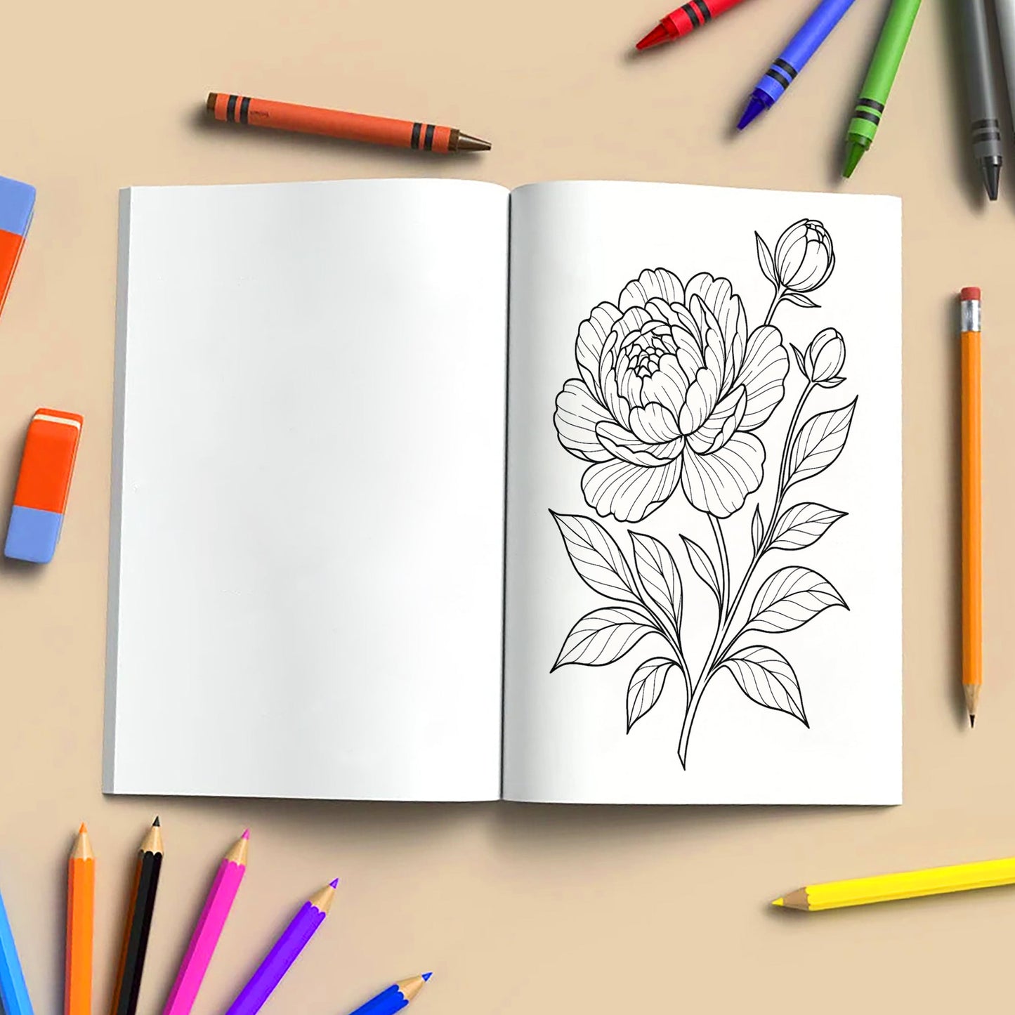 Bloom & Relax – A Relaxing Flower Coloring Book (48 Pages)
