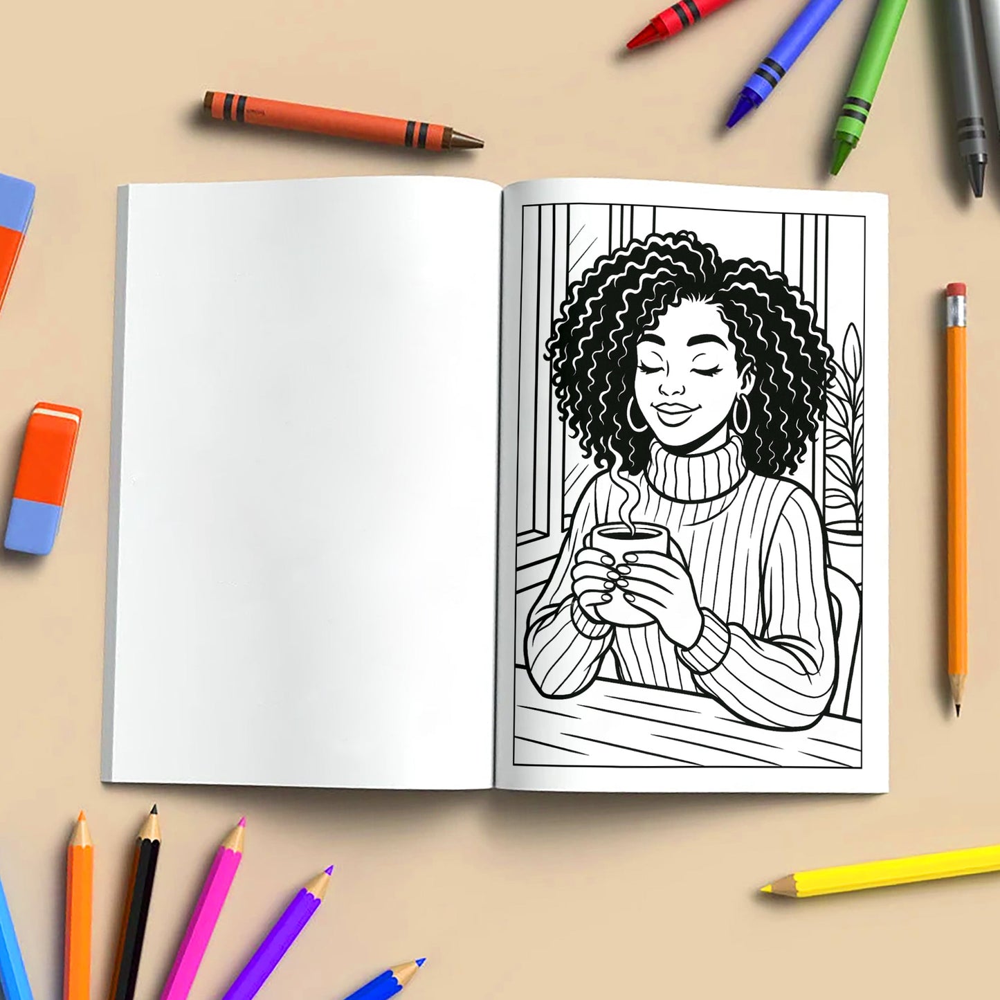 Confident Beauty Black Women Coloring Pages – 48 Pages – Bold, Empowering, Self-Love Portraits – For Adults