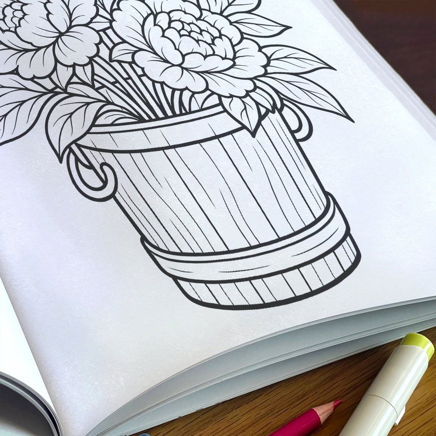 Flower Garden Coloring Book - A Relaxing Flower 48 Coloring Pages