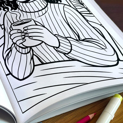 Confident Beauty Black Women Coloring Pages – 48 Pages – Bold, Empowering, Self-Love Portraits – For Adults