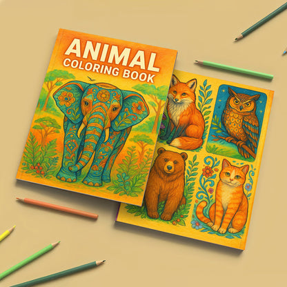 Animal Coloring Book - Coloring Fun with Rhinos, Monkeys, Lions & More