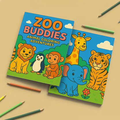 Zoo Buddies – Animal Coloring Adventures | 48 Fun Coloring Pages for Kids