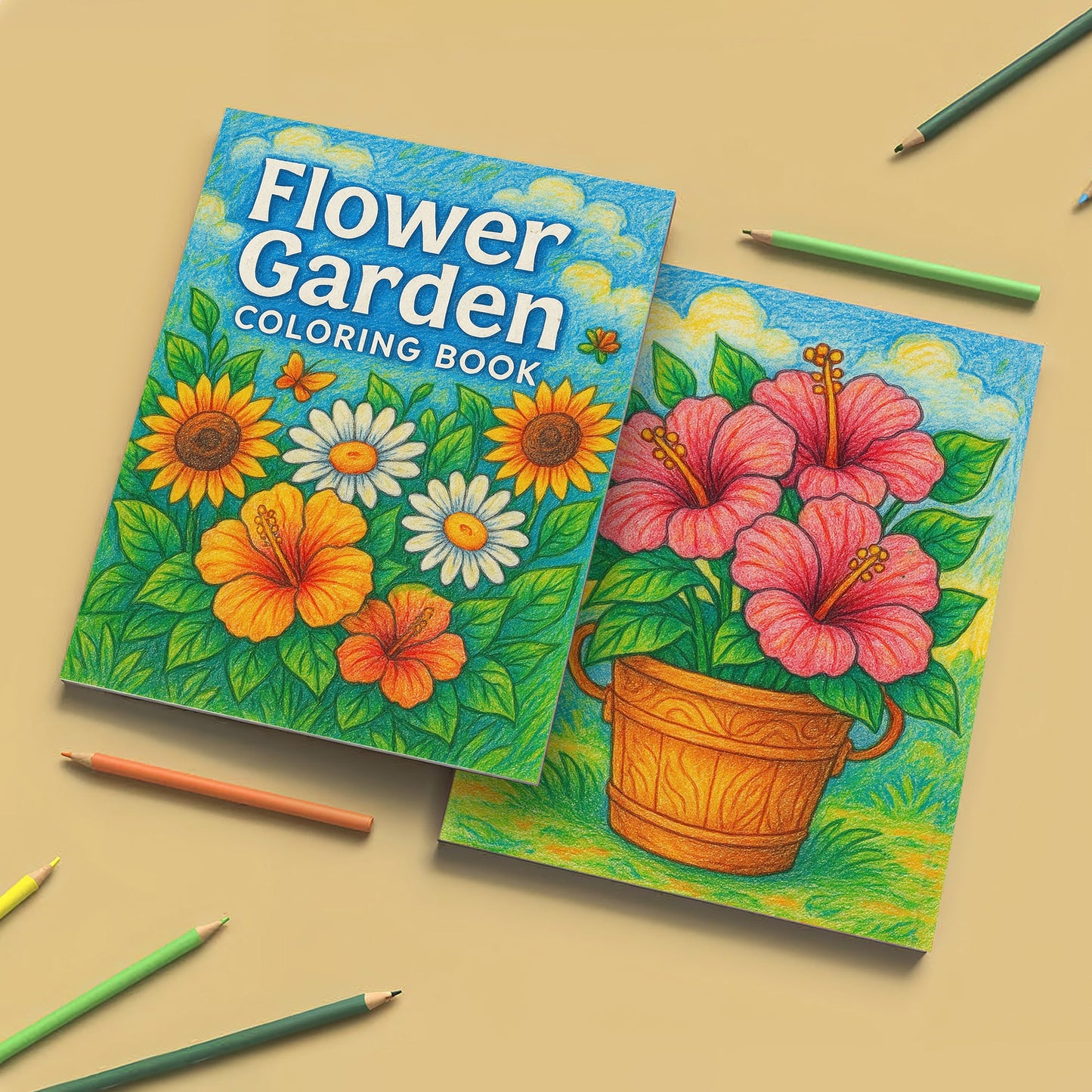 Flower Garden Coloring Book - A Relaxing Flower 48 Coloring Pages