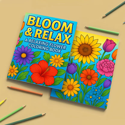 Bloom & Relax – A Relaxing Flower Coloring Book (48 Pages)