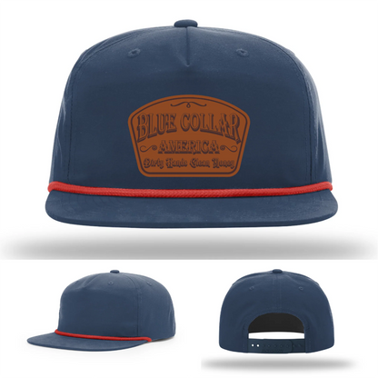 Dirty Hands Clean Money Hat | Blue Collar Leather Patch Design