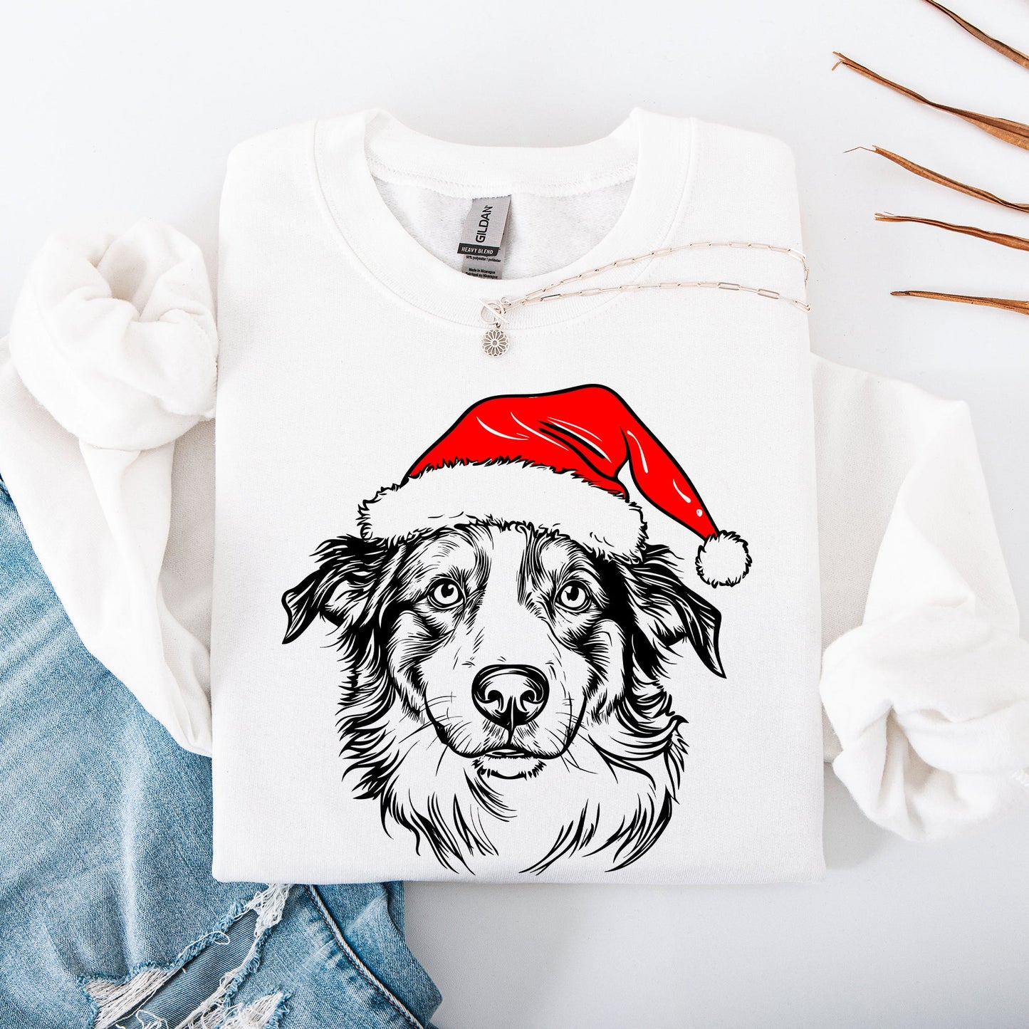 Australian Shepherd, Santa, Dog, Christmas, Dog Lover, Pet Sweatshirt