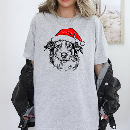 Australian Shepherd, Santa, Dog, Christmas, Dog Lover, Pet T-Shirt Comfort Colors T-Shirt