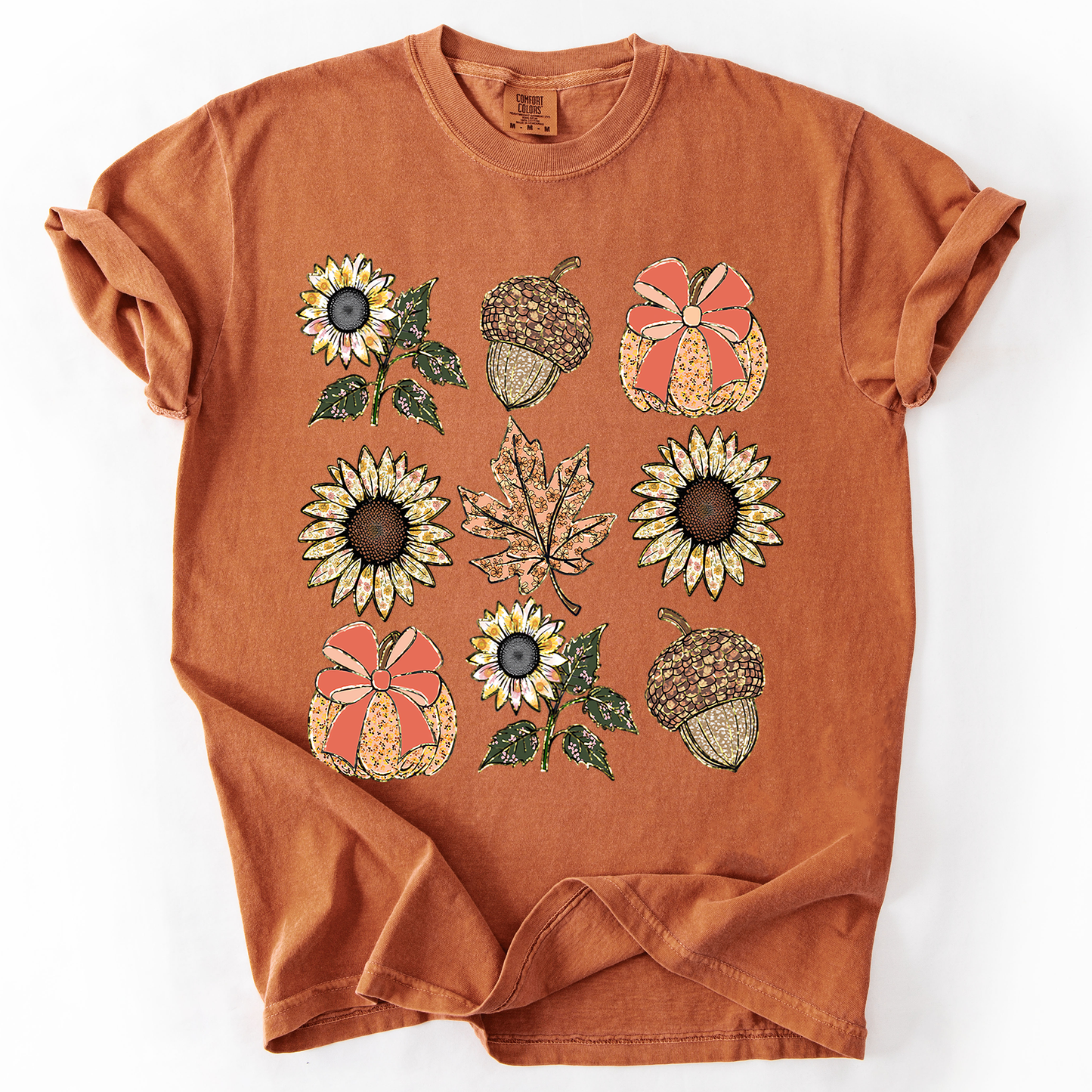 Autumn Floral, Sunflowers, Pumpkin, Fall, Comfort Colors T-Shirt
