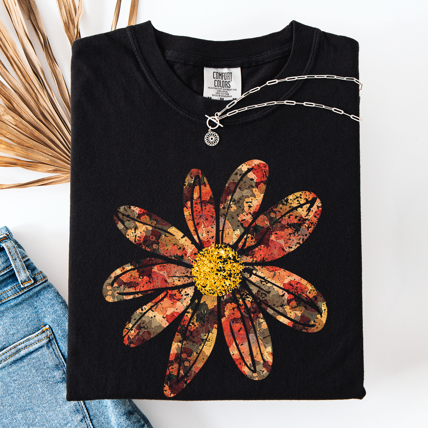 Autumn Flower, Beautiful Fall Floral, Comfort Colors T-Shirt