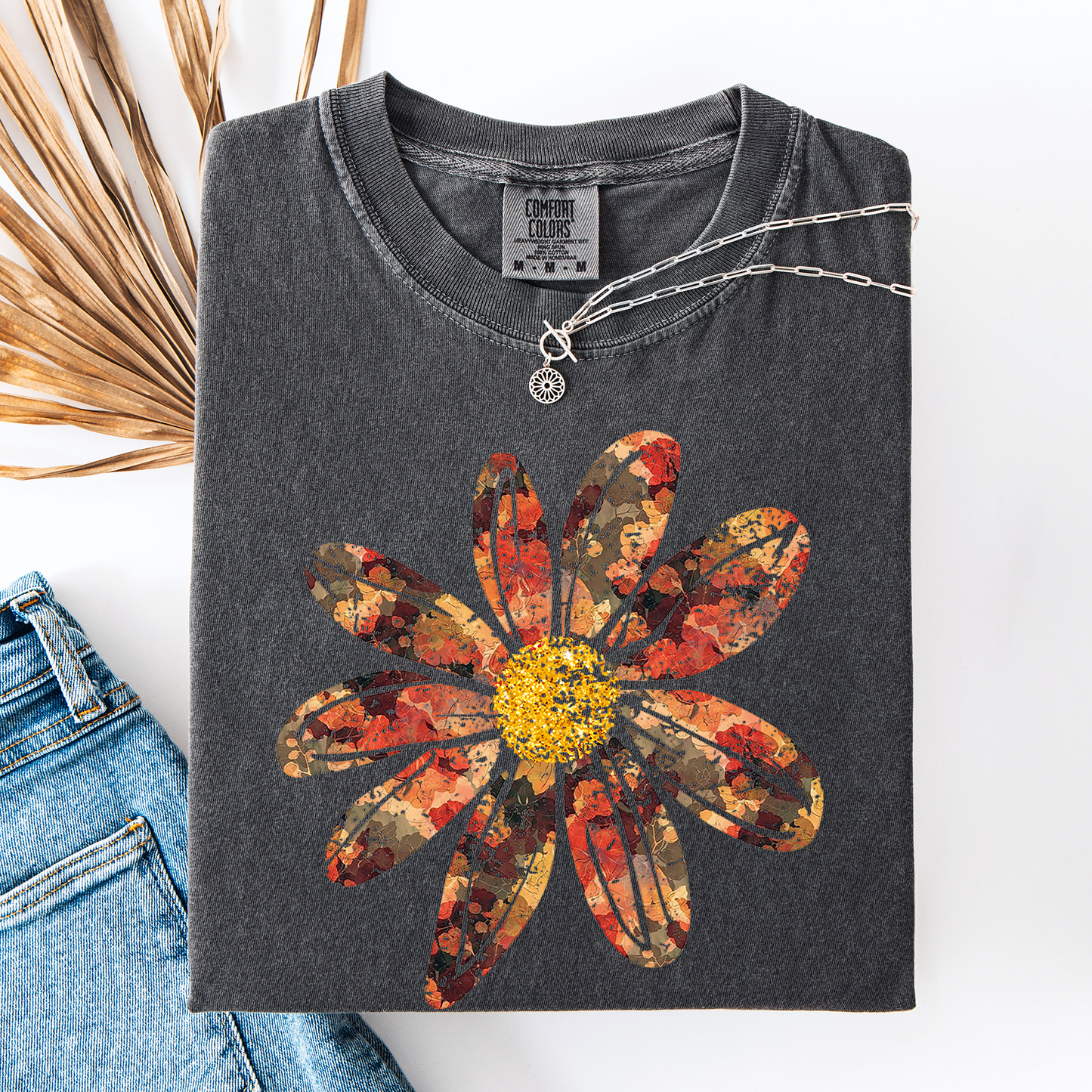 Autumn Flower, Beautiful Fall Floral, Comfort Colors T-Shirt