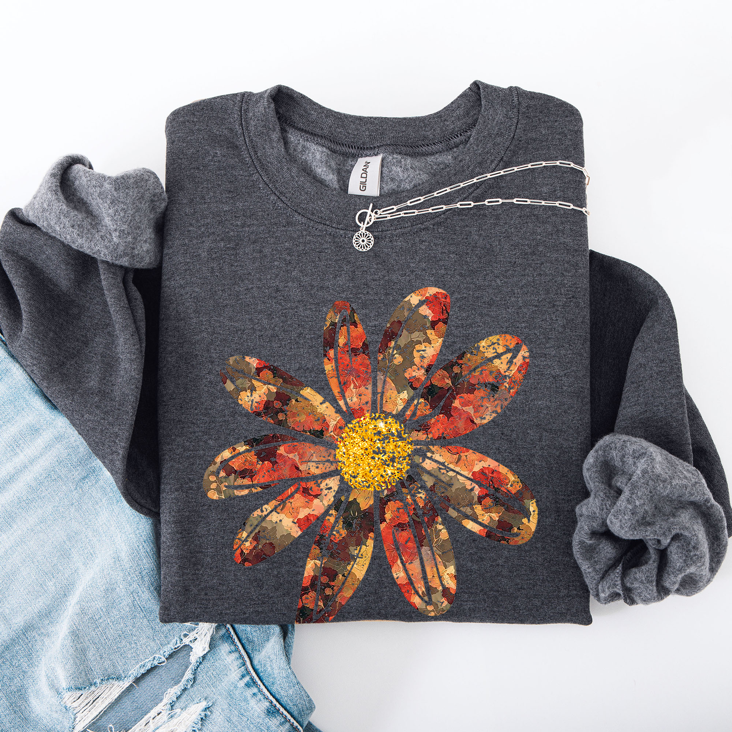 Autumn Flower, Beautiful Fall Floral Sweatshirt