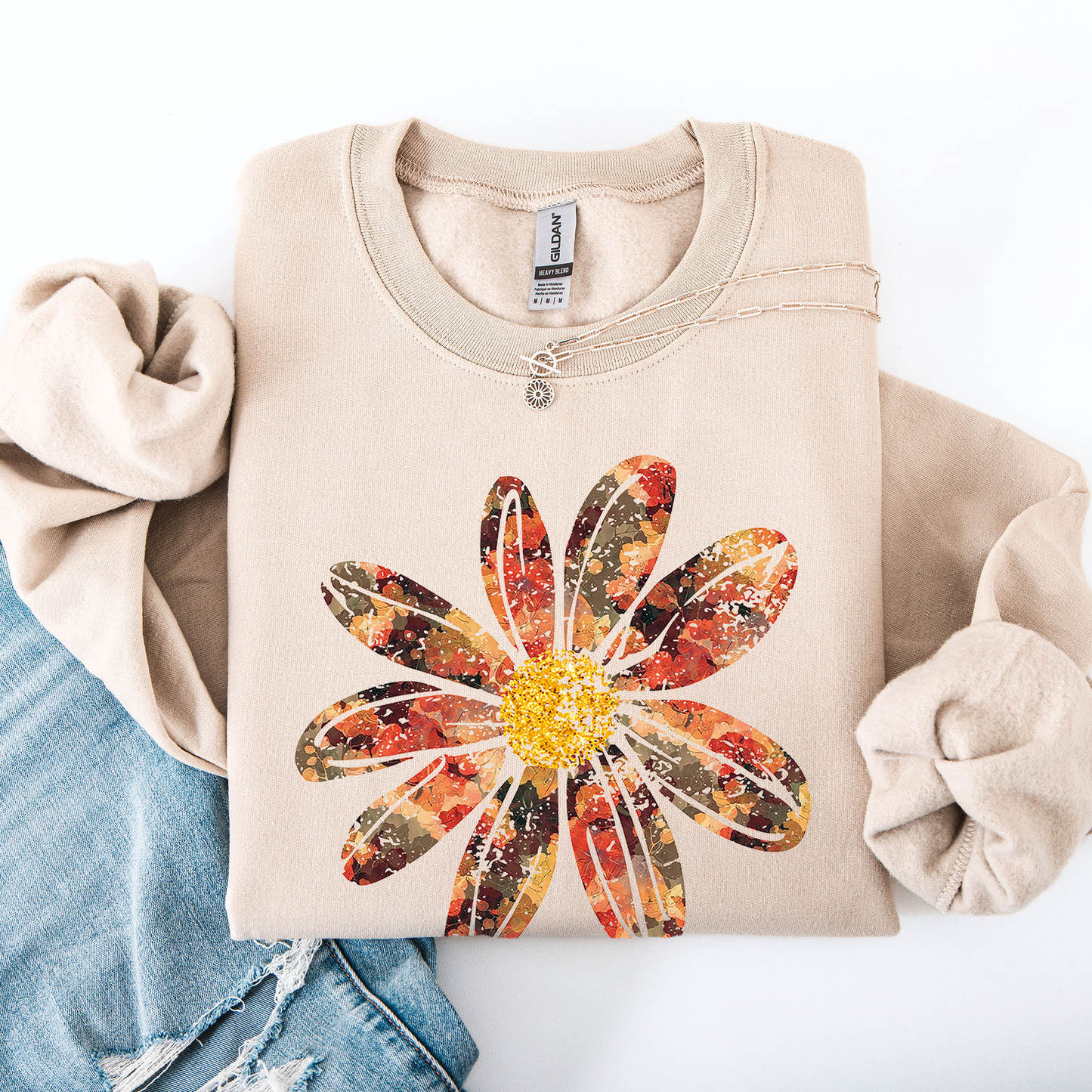 Autumn Flower, Beautiful Fall Floral Sweatshirt