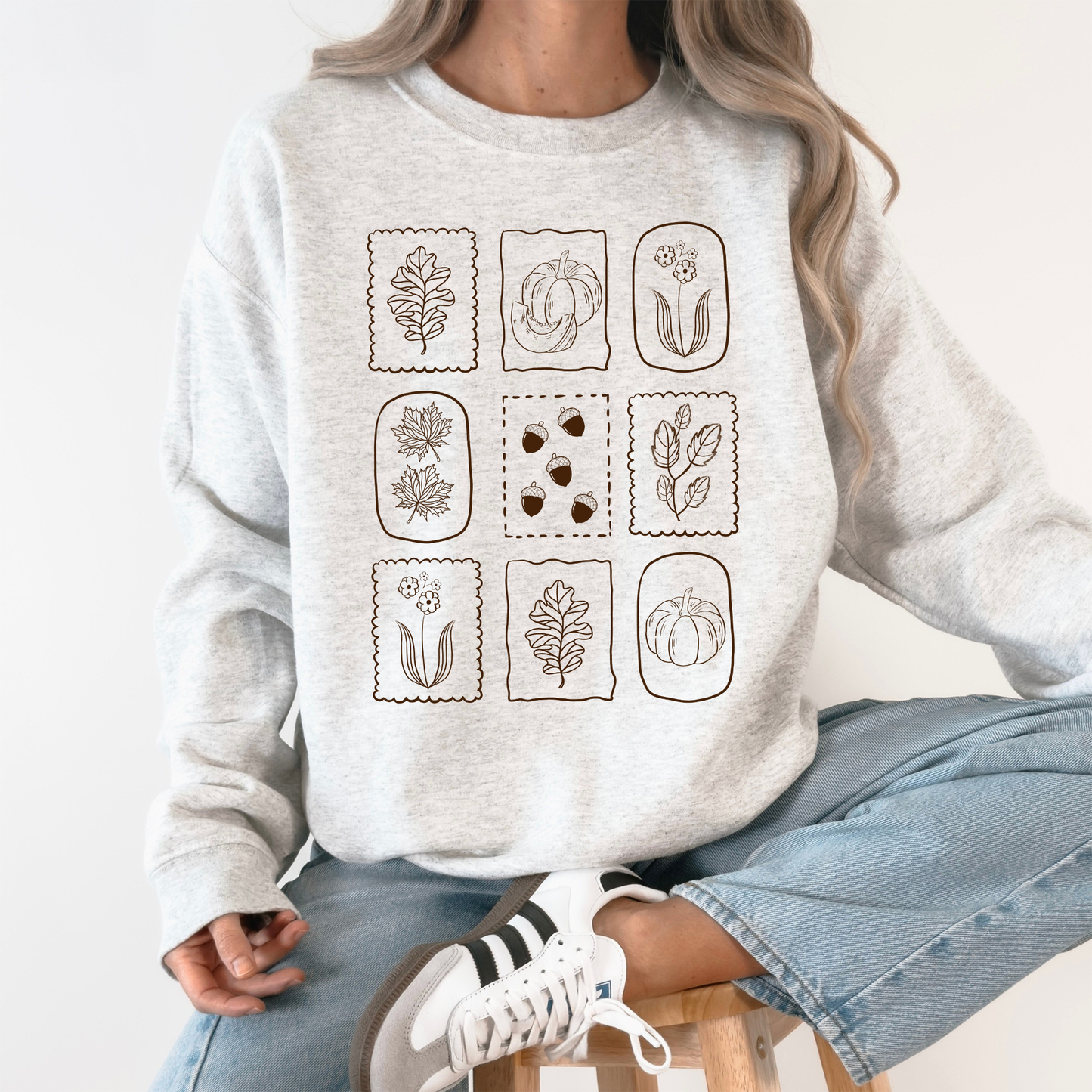 Autumn Flowers, Minimalist, Gorgeous, Fall, Pumpkin Sweatshirt