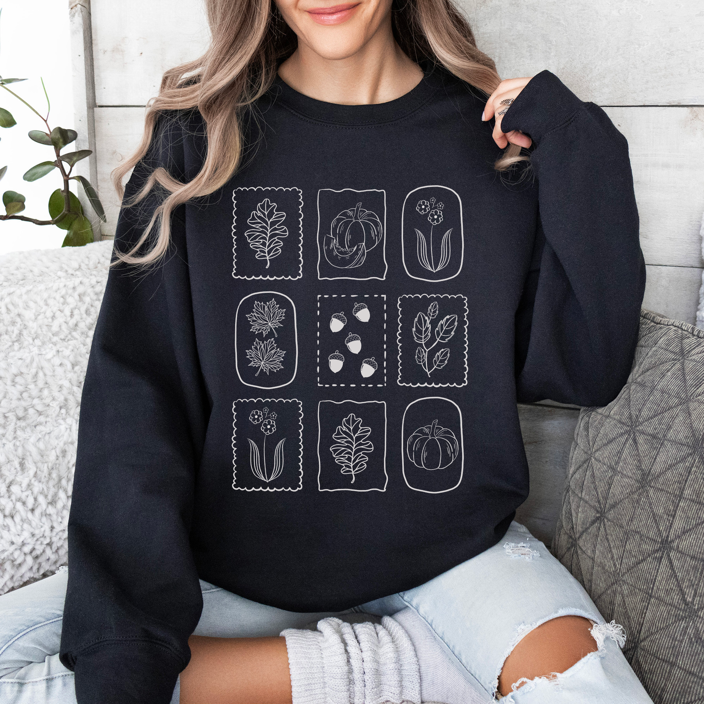 Autumn Flowers, Minimalist, Gorgeous, Fall, Pumpkin Sweatshirt