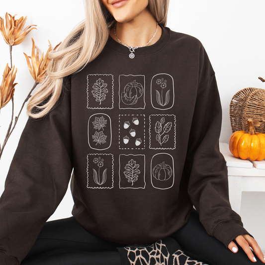 Autumn Flowers, Minimalist, Gorgeous, Fall, Pumpkin Sweatshirt
