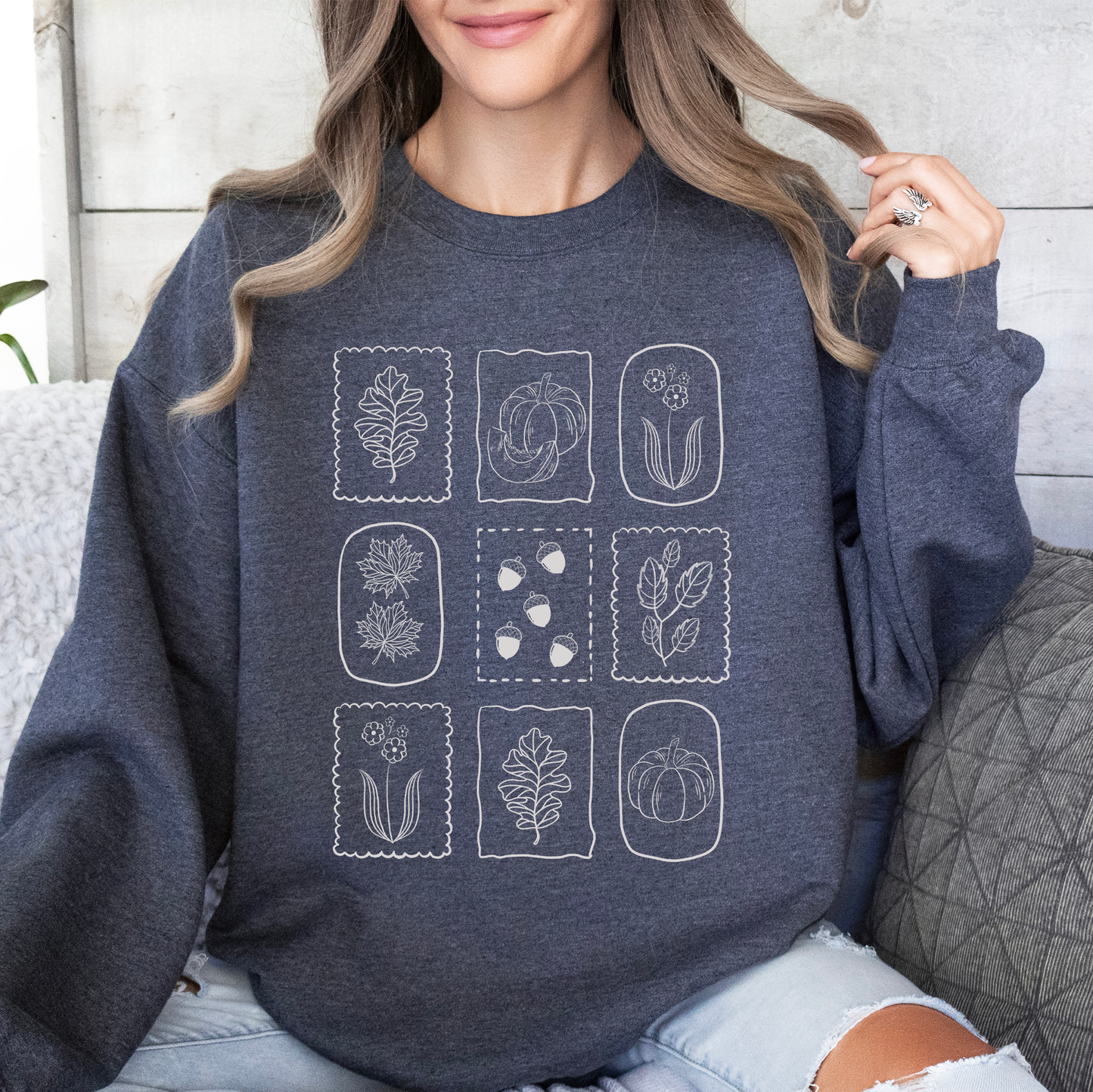 Autumn Flowers, Minimalist, Gorgeous, Fall, Pumpkin Sweatshirt
