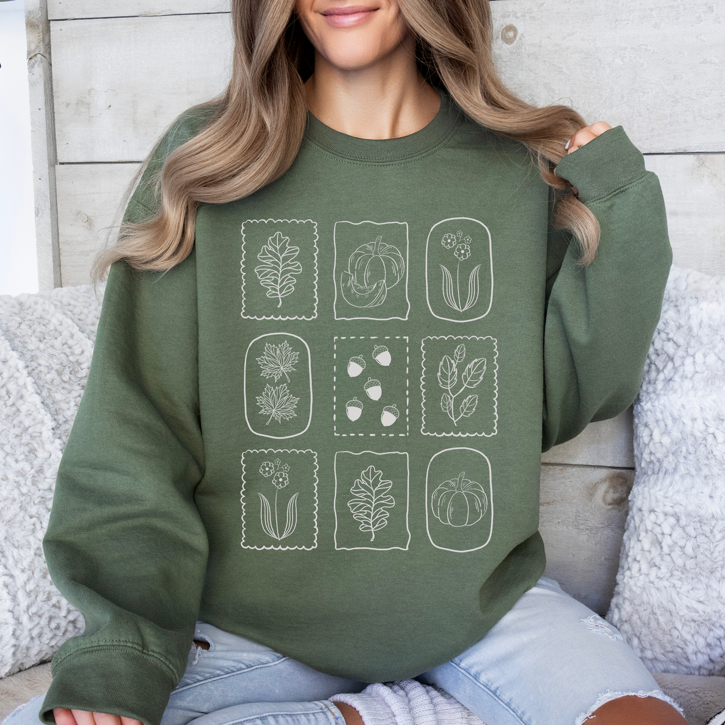 Autumn Flowers, Minimalist, Gorgeous, Fall, Pumpkin Sweatshirt