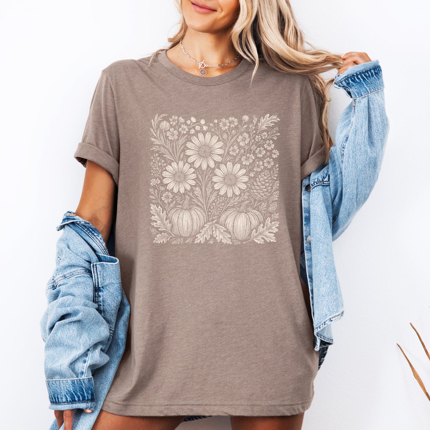 Autumn Wildflowers, Minimalist, Gorgeous, Fall, Pumpkin, Tshirt