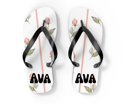 Customizable: Floral Flip Flops - Summer Footwear, Beach Sandals, Vacation Essentials, Gift for Her