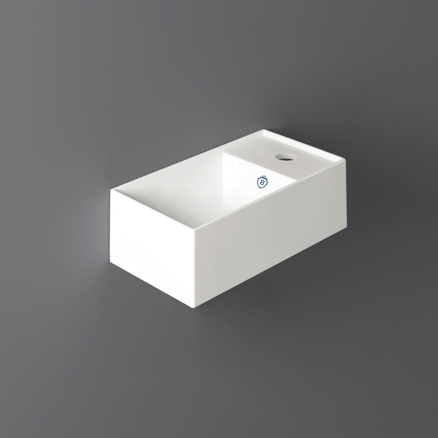 Britannia Rectangular Wall Mount Basin with Right Single Hole Drill