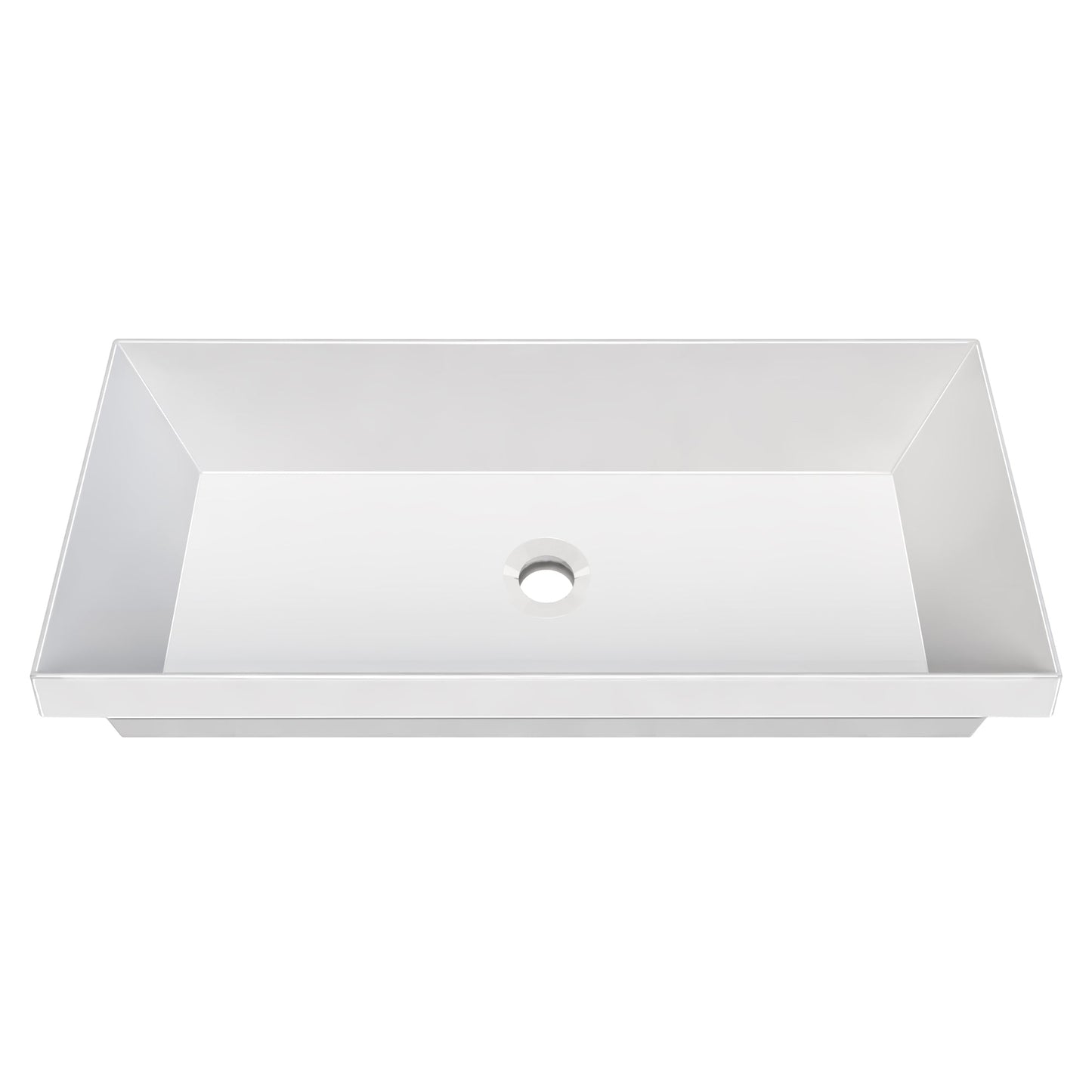 32" Rectangular Semi-Recessed Basin with Center Drain Location