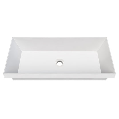 32" Rectangular Semi-Recessed Basin with Center Drain Location