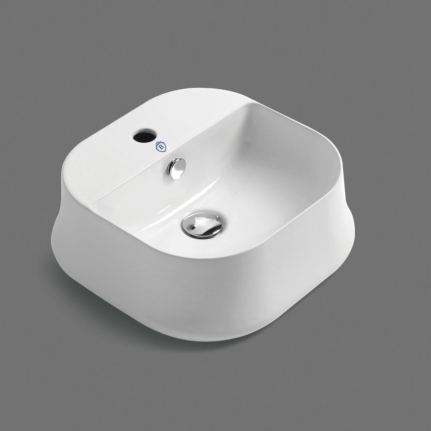 Britannia Square Above Mount Basin with Single Faucet Hole Drill