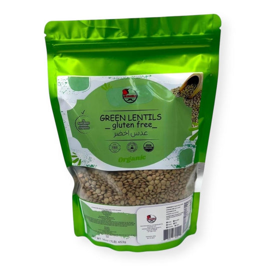Organic Green Lentils - Premium Quality, Non-GMO, High in Protein and Fiber by Albasha Store
