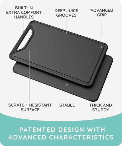 Cutting Board Set of 3, Black/Gray