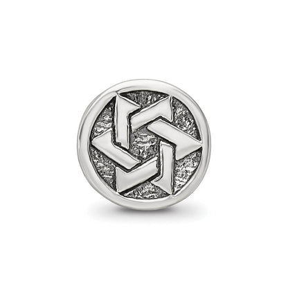 Sterling Silver Star of David Round Bead Charm