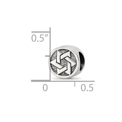 Sterling Silver Star of David Round Bead Charm