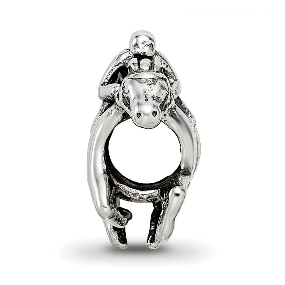 Sterling Silver Race Horse Bead Charm