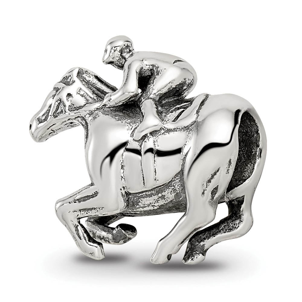 Sterling Silver Race Horse Bead Charm