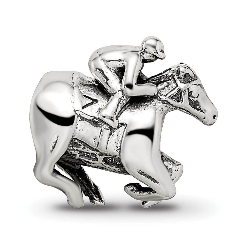 Sterling Silver Race Horse Bead Charm