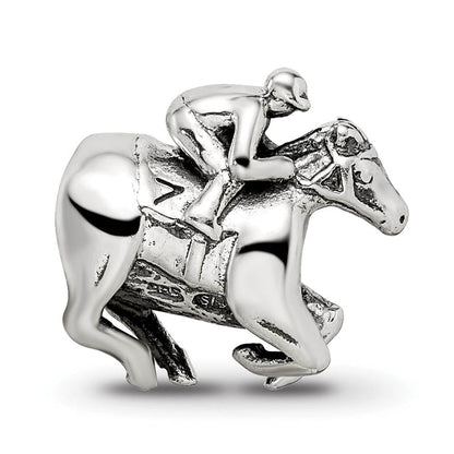Sterling Silver Race Horse Bead Charm